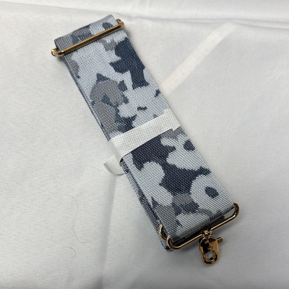 Stella & Dot adjustable Camouflage Patterned Purse Strap with Gold Hardware